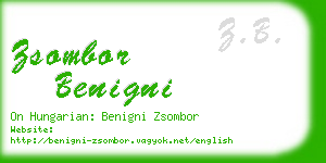 zsombor benigni business card